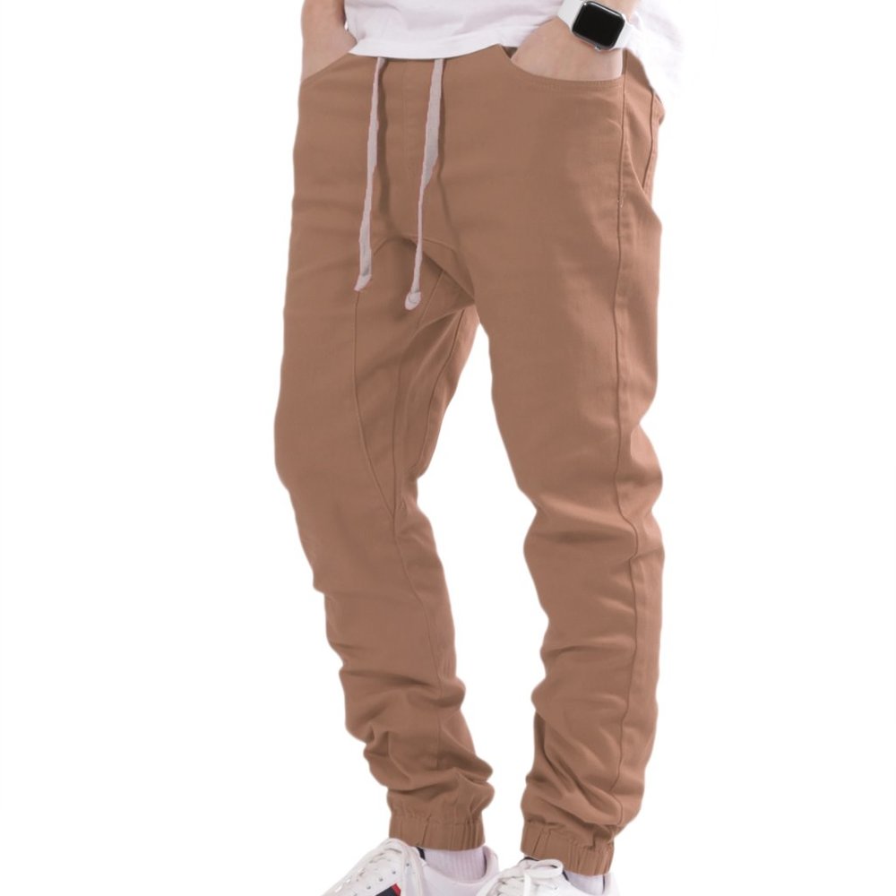 Men's Drawstring Harem Jogger Pants Khaki